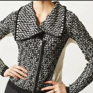 Anthropologie Slubby Moto Jacket Sweater